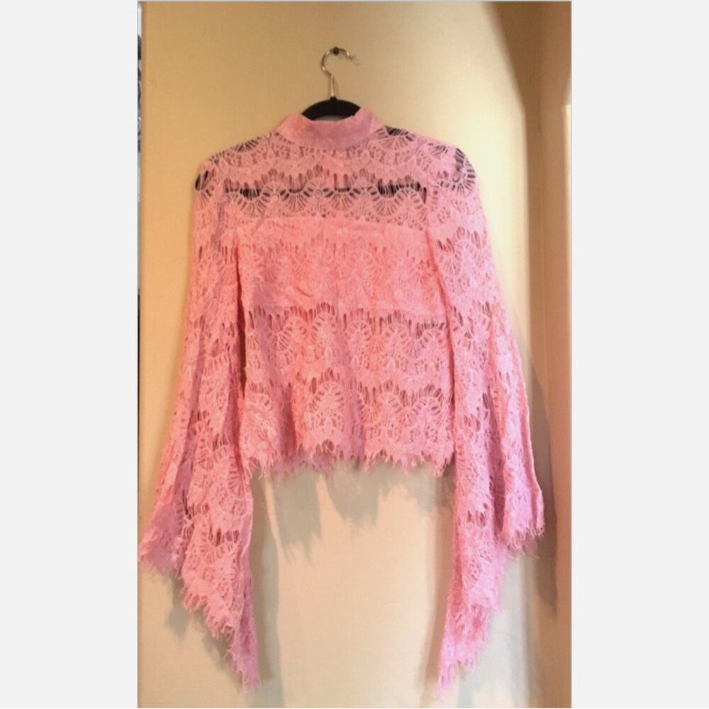 MinkPink Drama Queen Bell Sleeve Lace Top